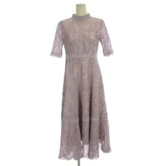 ドリードール Dorry Doll 配色レース×ハシゴレース切り替え ワンピース ドレス 38 ラベンダー 250905E