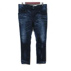 カルバンクライン CALVIN KLEIN HOMME テーパードパンツ ソフトデニム ダメージ加工 51 紺 ネイビー /YI のサムネイル