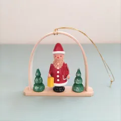 アーチ型サンタクロースオーナメント　ドイツ木工芸品　ドイツ雑貨　クリスマスツリー飾り　木製インテリア　木製雑貨