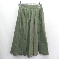◇ Θ ROPE' ロペ ウエストゴム 膝丈 フレアー スカート サイズM カーキ レディース E  【1410100001118】