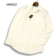 【新品 未使用】 UNIQLO ユニクロ 通年 長袖 ストレッチ スリムフィット シャツ Sz.M メンズ 白 オフホワイト