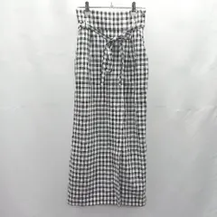 ◇ Θ URBAN RESEARCH ギンガム チェック ウエストゴム ロング ストレート スカート サイズ M ブラック系 レディース E  【1502030049794】
