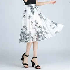 クラシカル シフォン フラワー柄 透け感 スカート フレアスカート 膝下 ミモレ ミモレ丈 フレア Aライン ハイウエスト ウエストゴム かわいい 大人可愛い きれいめ カジュアル 大人 上品 おしゃれ 大人女子 こなれ感 ラフ ラブリー キュート ガーリー 