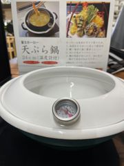 未使用　富士ホーロー　天ぷら鍋24cm IH、ガス火対応　温度計付き