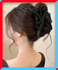 新品 リボンヘアクリップ大きめ バンスクリップ 上品髪留め 高級感 フェミニンクリップ 結婚式発表会女子会 【 送料無料 】