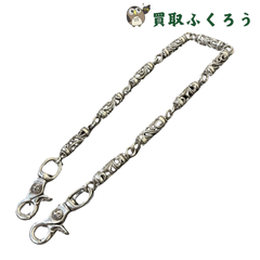 クロムハーツ Chrome Hearts  OLD ROLLER LONG-Sオールド ローラー ロング ウォレットチェーン  2クリップ  9リンク  ネックレス　シルバー