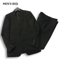 RedmesS MEN'S BIGI メンズビギ 通年 背抜き★ ストライプ セットアップ スーツ Sz.3　メンズ 黒 ビジネス