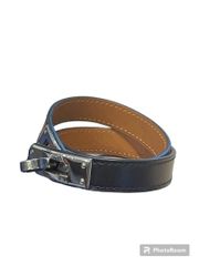 【超美品】エルメス ケリー ドゥブルトゥール ブレスレット S 黒×シルバー