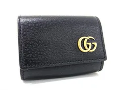 ■極美品■ GUCCI グッチ 645117 GGマーモント レザー キーホルダー AirPodsケース エアポッズケース ブラック系 AX3824