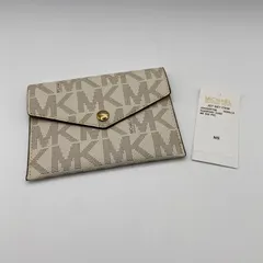 美品　MICHAEL KORS マイケルコース　ロゴ入りカードケース ベージュ　32H2XSFT3B　25ans (ME83-1560)