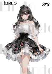 コラージュ素材　人物ステッカー　女の子　A6サイズ　5枚入り　シール　ノーカット　266
