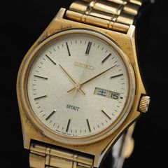 SEIKO SPIRIT 7N43-7180 ゴールド 文字盤 電池交換済 - メルカリ