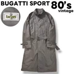 【希少】 80s ヴィンテージ 西ドイツ製 ブガッティ スポーツ BUGATTI SPORT ステンカラー コート センターベント ラグランスリーブ スタンドカラー 総裏地 比翼 OPTI ZIP A 790 66 グレー メンズ