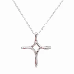 新品仕上げ済 極美品 ティファニー TIFFANY & CO. オープンクロス ネックレス ペンダント エルサ・ペレッティ インフィニティクロス 925 スターリングシルバー ジュエリー アクセサリー/△M32/EK1/レディース