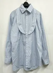 AD2004 COMME des GARCONS HOMME PLUS｜コムデギャルソンオムプリュス ストライプ フリルシャツ 水色 SHIRTJUNYAPLAYCDG ビンテージアーカイブ