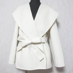 美品 23AW FRAY I.D フレイアイディー ショールカラーショートリバーコート FWFC235901 サイズF ホワイト レディース 古着 中古 USED