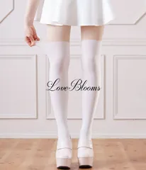 【送料無料】フェイクニーハイ ストッキング 白 ホワイト レディースタイツ 美脚 ニーハイ 量産型 地雷系 ゆめかわいい 病みかわいい 姫系 ゴスロリ ロリータ 厚底 厚底シューズ