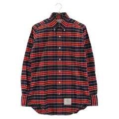 THOM BROWNE (トムブラウン) チェック ボタンダウンシャツ 長袖シャツ ネイビー/レッドのサムネイル