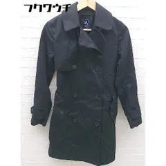■ ◎ GAP ギャップ 長袖 トレンチ コート サイズXXS ブラック レディース  【1002801861018】