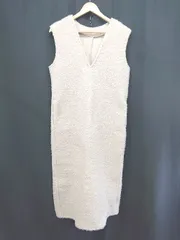 ◇ ⊆ classicalelf クラシカルエルフ Vネック ロング丈 ジャンパー スカート サイズM ベージュ系 レディース E  【1507160001476】