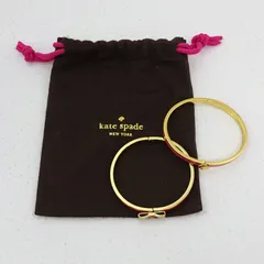 【三重店】kate spade new york｜ケイト・スペードニューヨーク バングル  計2点セット（リボン/スペードマーク/ピンク系）【136-A442】