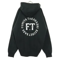 美品 FUMIYA TAKAHASHI フミヤタカハシ 裏起毛 バックプリント 長袖 パーカー ブラック レディース 古着