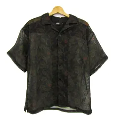 アズールバイマウジー 半袖シャツ トップス オープンカラーシャツ 花柄 メンズ Fサイズ 黒×緑 AZUL by moussy 【中古】のサムネイル