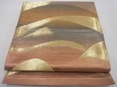 平和屋着物■六通柄袋帯　遠山文　金糸　逸品　n-gh3179