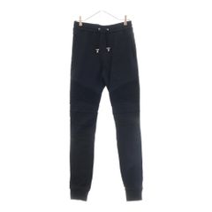 BALMAIN (バルマン) Flocked Ribbed Sweatpant フロッキーロゴ リブ付き コットン スウェット パンツ OB000B150 ネイビーのサムネイル
