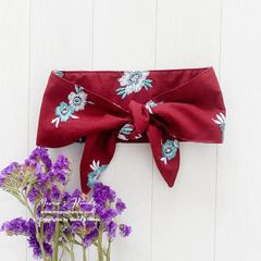 ⭐️3点売れました⭐️ おしゃれな ボルドー ワインレッド 花柄 刺繍 綿100% ネッククーラー 夏 保冷剤・冬 カイロ 対応 スカーフ