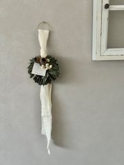 CREA様　冬支度　木の葉と木の実のミルフィーユリース　63cm