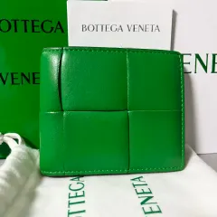 美品!即発送。 ボッテガヴェネタ(グリーン×ブラック) 　二つ折り財布 ボッテガヴェネタ BOTTEGA VENETA 財布 二つ折り財布 折りたたみ