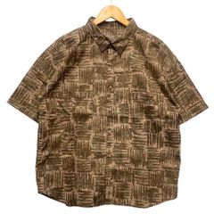 TENDERLOIN テンダーロイン COTTON SHT PRINT AS SS アブストラクト 半袖シャツ ブラウン サイズ S 正規品 / 51211