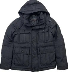 NICOLE CLUB FOR MEN ☆ ニコルクラブ ダウンジャケット ダウンパーカー チャコールブラック 46 メンズ モード 大人カジュアル 古着■AM297