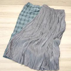 ◇ 《 LOWRYS FARM まとめ売り２点セット サイズF ブラウン チェック ブラック プリーツ スカート レディース 》 E  【1306140016246】