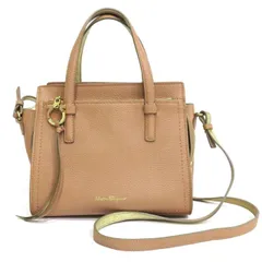     中古 フェラガモ 2WAY バッグ エイミー ショルダー ABランク ガンチーニ ピンク ゴールド ハンド レディース 【送料無料】【西神店】