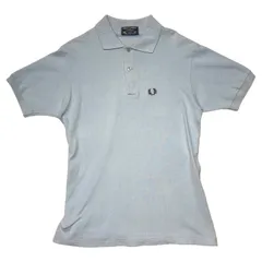 FRED PERRY(フレッドペリー) 80'sロゴ刺繍ポロシャツ 40(Sサイズ程度) ブルー イングランド製
