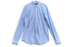 【219276】RALPH LAUREN ラルフローレン  ストライプ　KNIT DRESS SHIRT　長袖　コットン　ボタンダウンシャツ メンズ  ・M