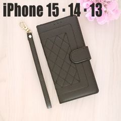 iPhone15 14 13 スマホケース 全面保護 手帳型 対応 可愛い 手帳型ケース 新品 カバー スマホカバー ブラックのサムネイル