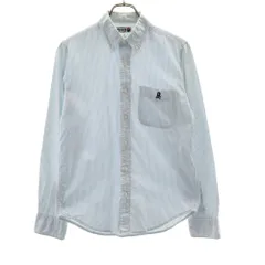 アベイシングエイプ ストライプ 長袖 ボタンダウンシャツ S ブルー系 A BATHING APE メンズ 古着 【240216】