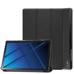 【特価商品】【液晶フィルム2枚おまけ】Softbank Lenovo Tab6 ケース PUレザーカバー オートスリープ機能 Pysea 10.3インチレノボ Tab6 三つ折りタブレットケース マグネット搭載 スタンド機能付き 衝撃吸収 (黒)