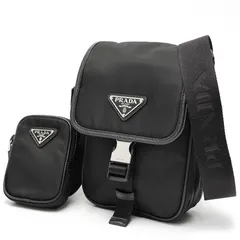 プラダ / PRADA　Re-Nylon × サフィアーノレザー　ミニ ショルダー / フォン ホルダー　2VD043　ブラック（ネロ）【中古】 商品番号 S-159028