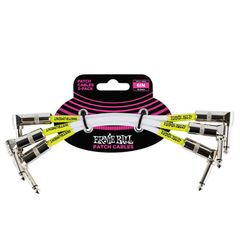 ERNIE BALL 6051 6" ANGLE/ANGLE PATCH CABLE 3-PACK - WHITE パッチケーブル 〈アーニーボール〉