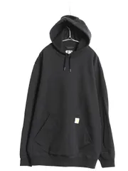【お得なクーポン配布中!】 カーハート スウェット フード パーカー メンズ XL / 古着 トレーナー ミドルウェイト プルオーバー 裏起毛 ワンポイント 大きいサイズ 黒
