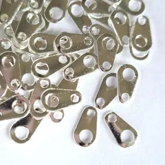 【 約50個 1.9ｇ 】 ダルマカン 板カン 留め具 ダルマカン タブ 板カン ブレスレット アクセサリー 金具( ホワイトシルバー )