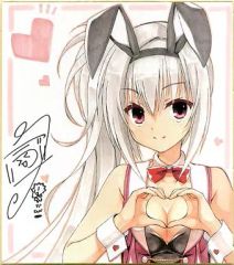 可愛い猫耳メイド女の子】手描きオリジナルイラスト 色紙 コピック