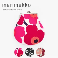 訳あり 新品未使用 マリメッコ ポーチ がま口 ウニッコ コインケース 小銭入れ 小物入れ 北欧 marimekko PIENI KUKKARO MINI UNIKKO 020310 ホワイト レッド [250213-01]