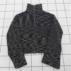 ◇ ⊇ SENSE OF PLACE ダブルジップ 長袖 ニットカーディガン サイズF ブラック系 レディース メンズ E  【1509180010704】