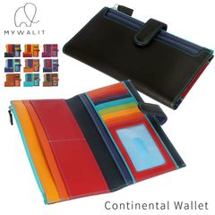 【お種銭付】mywalit 長財布 二つ折り ナッパレザー 牛革 Continental Wallet 薄い スリム 通帳も入る 財布 折りたたみ 全9色 MY1277