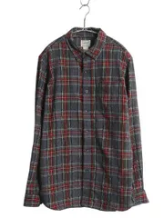 【お得なクーポン配布中!】 エルエルビーン チェック 長袖 ボタンダウン フランネル シャツ メンズ M 古着 長袖シャツ ネルシャツ コットン BD マルチカラー ゆったり
